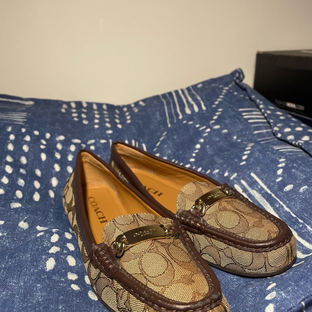 Coach Brown Flats with Signature Pattern Sz 6.5